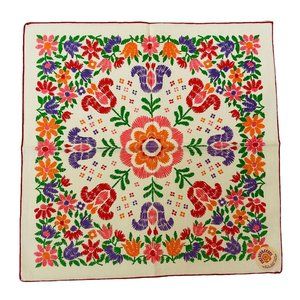 Fallani Cohn Inc 8 Napkins Tulips Flowers White Red Purple Cotton Vintage
